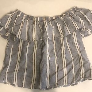 Off the shoulder striped top